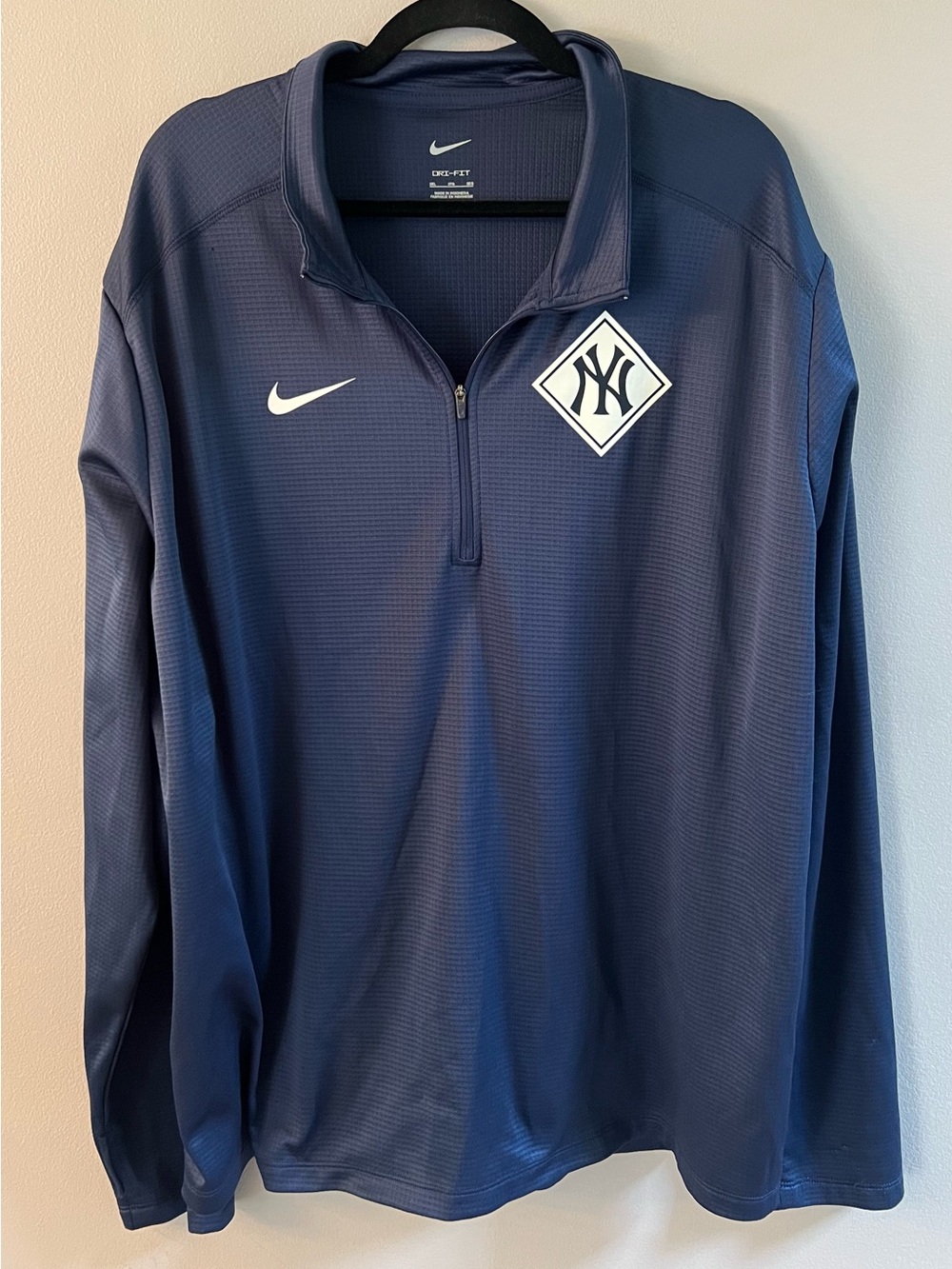 Nike Men's Navy Quarter-Zip Dri-FIT Pullover with Yankee’s  Logos